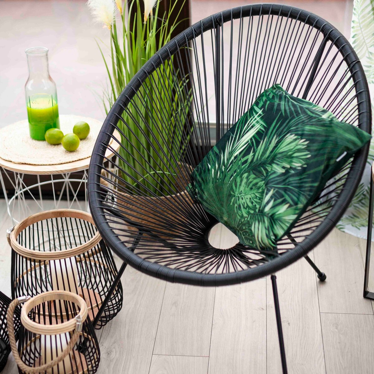 Garden chair ACAPULCO black 93x73x85 cm