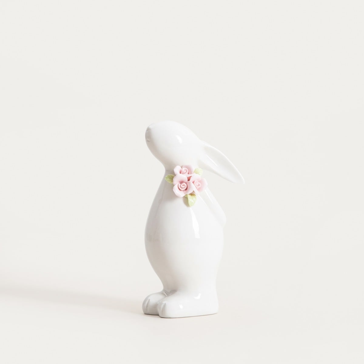 Figurka _ BULAQ _ zając ceramiczny z dekoracyjnymi kwiatami _ 9,8x7x18,6 cm _ 763984 (2)